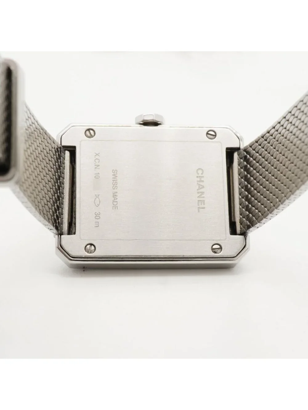 Chanel Boyfriend Tweed Diamond Bezel Black Dial Watch
